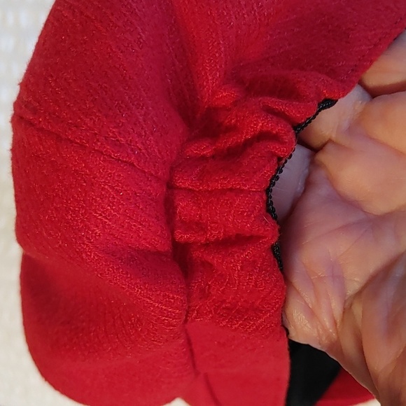 Women's Aldo Red Newsboy/Pageboy Hat With Bow Size Small/Medium - Picture 10 of 10